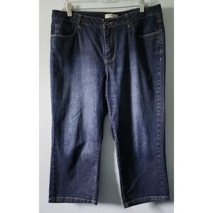 Coldwater Creek Natural Fit Denim Capri‎ Jeans Womens Size 12 Dark Wash
